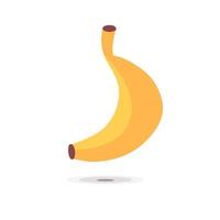 vector design de ícone de objeto de fruta simples de banana amarela plana