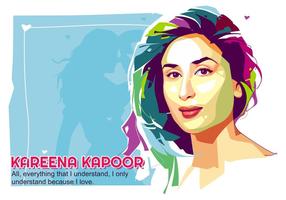 Kareena kapoor - vida bollywood - popart portrait vetor