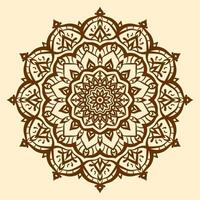 elemento de design de vetor simétrico de decoração redonda de arte mandala étnica
