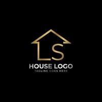 design de vetor de logotipo de casa luxuosa letra minimalista para imóveis, aluguel de casa, agente imobiliário