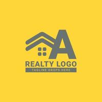 carta um design de logotipo de vetor de casa de telhado para imóveis, agente imobiliário, aluguel de imóveis, construtor de interiores e exteriores