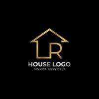 letra minimalista r design de vetor de logotipo de casa luxuosa para imóveis, aluguel de casa, agente imobiliário