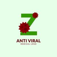 letra z design de logotipo de vetor médico e de saúde antiviral