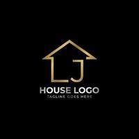 letra minimalista j design de vetor de logotipo de casa luxuosa para imóveis, aluguel de casa, agente imobiliário