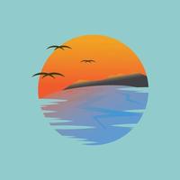 ilustração de símbolo de design de ícone de logotipo por do sol vetor