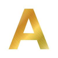 alfabeto inglês, textura de ouro letra a sobre fundo branco - vetor