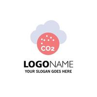 modelo de logotipo de negócios de poluição de dióxido de carbono de ar CO2 cor plana vetor