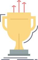 prêmio vetor de ícone de cor plana de prêmio de borda de copo competitivo