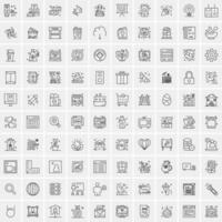 conjunto de 100 ícones de linha de negócios criativos vetor