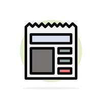 ícone de cor plana de fundo de círculo abstrato de banco de interface do usuário básico do documento vetor