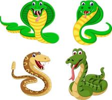 a coleção das grandes cobras na expressão diferente vetor