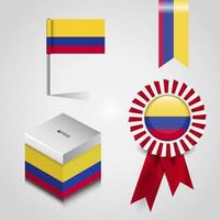conjunto de bandeira da colômbia vetor