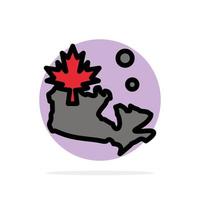 mapa Canadá folha círculo abstrato fundo ícone de cor plana vetor