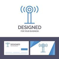 cartão de visita criativo e modelo de logotipo sinal de serviço wifi ilustração vetorial vetor