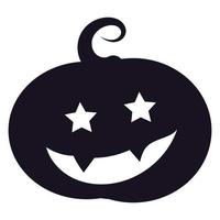 ícone de silhueta de abóbora de halloween preto em branco vetor