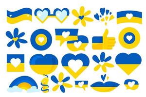 vetor de conjunto de símbolos coloridos da bandeira nacional da ucrânia