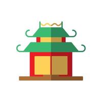 ano Novo Chinês. ícone plano vetorial do pagode chinês para sites, aplicativos, livros, anúncios, artigos e outros lugares. ilustração vibrante vetor