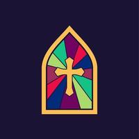 cruz cristã para estoque de vetor de decoração de igreja