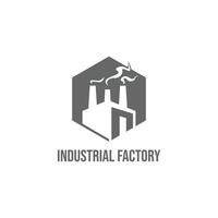 vetor de design de logotipo plano de construção de fábrica industrial