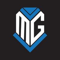 mg carta logotipo design em fundo preto. mg conceito de logotipo de letra de iniciais criativas. design de letras mg. vetor
