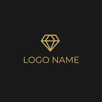 logotipo diamante ouro empresa de luxo vetor