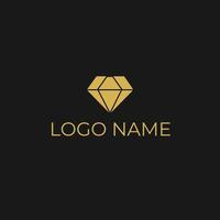 logotipo diamante ouro empresa de luxo vetor