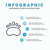 crachá educação logotipo ícone da linha de zoologia científica com fundo de infográficos de apresentação de 5 etapas vetor