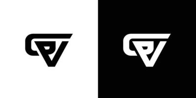 design de logotipo de letras gv moderno e forte vetor
