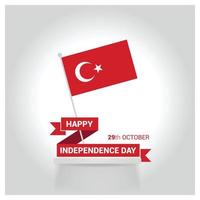 vetor de cartão de design do dia da independência da turquia