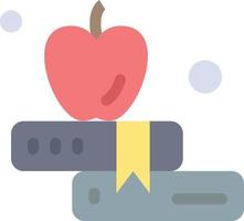 modelo de banner de ícone de vetor de ícone de cor plana de educação de livro de maçã