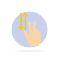 gestos com o dedo dois para baixo ícone de cor plana de fundo do círculo abstrato vetor