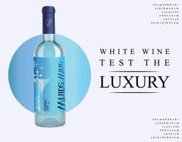 modelo de vinho branco de ilustração de cartaz de vinho vetor