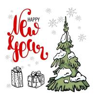 cartão de feliz ano novo de 2023. ilustração vetorial de férias com composição de letras e explosão. rótulo festivo vintage vetor