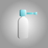 belo ícone médico spray para garganta ou nariz para o tratamento do resfriado comum em um fundo branco vetor