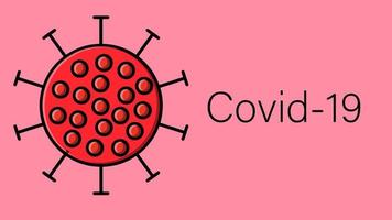 epidemia de pandemia de coronavírus respiratório mortal infeccioso vermelho perigoso, vírus micróbio covid-19 em um fundo rosa vetor