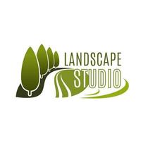 ícone de vetor de estúdio de design de paisagem verde