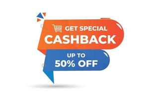 seja especial com elemento vetorial de cashback vetor