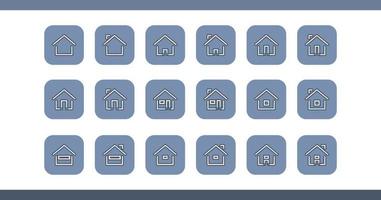 conjunto de ícones de elementos de casa e casa vetor