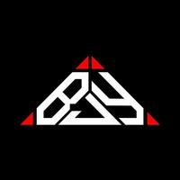 design criativo do logotipo da carta bjy com gráfico vetorial, logotipo simples e moderno bjy em forma de triângulo. vetor