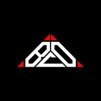 design criativo do logotipo da carta bco com gráfico vetorial, logotipo simples e moderno bco em forma de triângulo. vetor