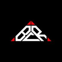 design criativo do logotipo da carta bcr com gráfico vetorial, logotipo simples e moderno bcr em forma de triângulo. vetor