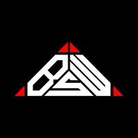 design criativo do logotipo da letra bsw com gráfico vetorial, logotipo simples e moderno bsw em forma de triângulo. vetor