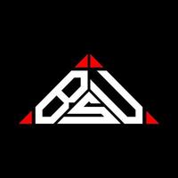 design criativo do logotipo da carta bsu com gráfico vetorial, logotipo simples e moderno bsu em forma de triângulo. vetor