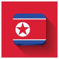 vetor de design de bandeira da coreia do norte