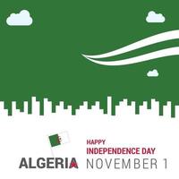 vetor de cartão de design do dia da independência da argélia