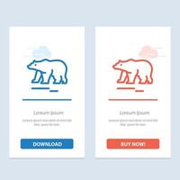 animal urso polar canadá azul e vermelho baixe e compre agora modelo de cartão de widget da web vetor