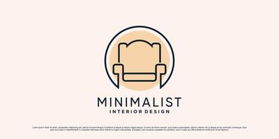 ilustração de design de logotipo de móveis minimalista para casa interior com conceito moderno vetor