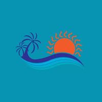 ilustração de símbolo de design de ícone de logotipo por do sol vetor