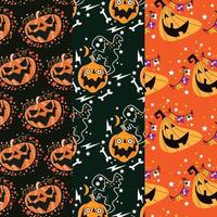 coleção de padrões de halloween adequados para papel de parede vetor