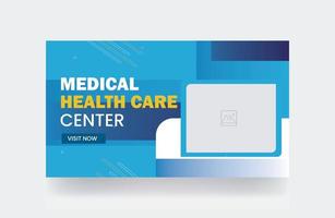 banner de saúde médica seu modelo de miniatura de capa de vídeo em miniatura banner da web vetor